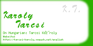 karoly tarcsi business card